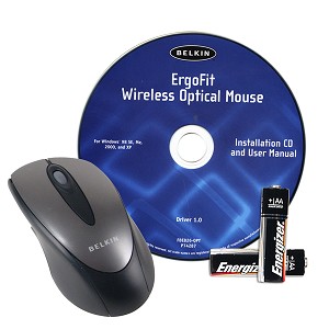 Belkin ErgoFit 5-Button Wireless Optical Scroll Mouse (Gray)